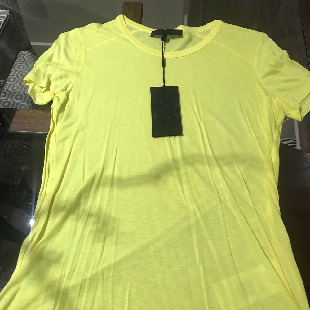 GUCCI T-SHIRT-(NEON YELLOW COLORED) BRAND NEW